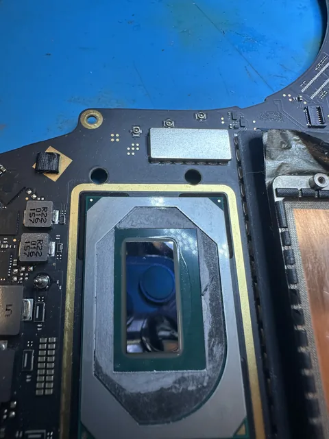 Intel processor soldered on a laptop board
